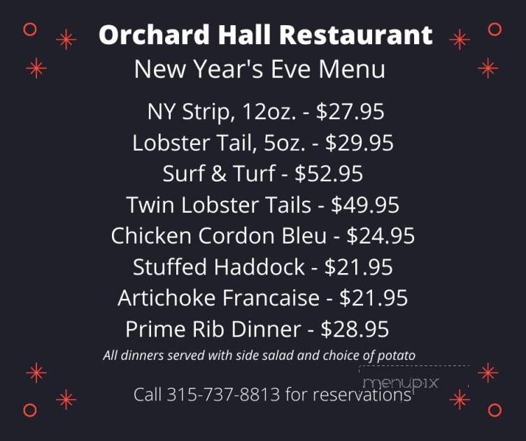 Orchard Hall Restaurant - Sauquoit, NY