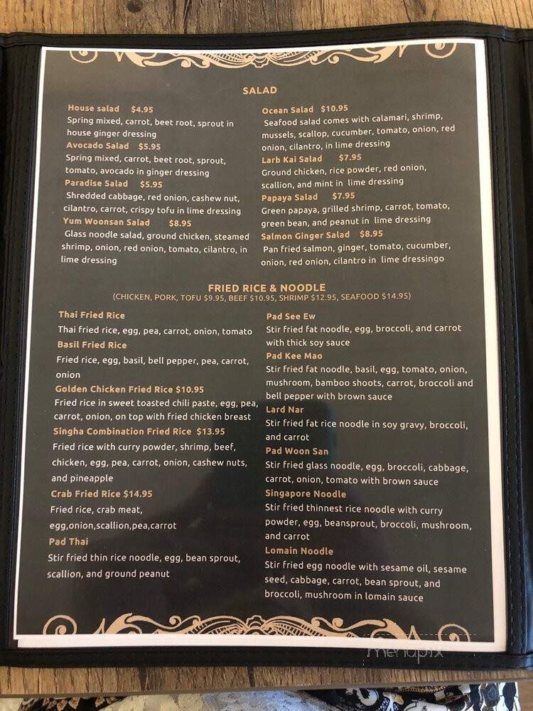 Singha Thai - Kettering, OH menu_pic