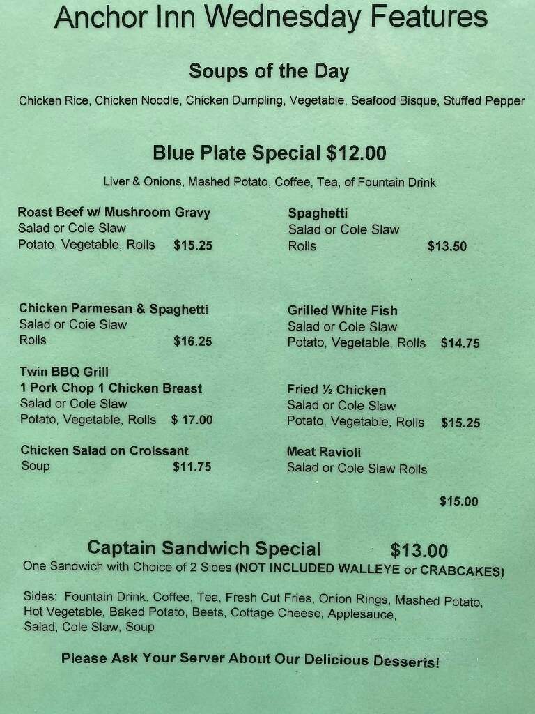 Anchor Inn - Natrona Heights, PA menu_pic
