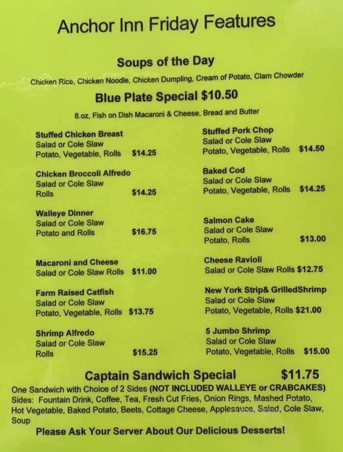 Anchor Inn - Natrona Heights, PA menu_pic