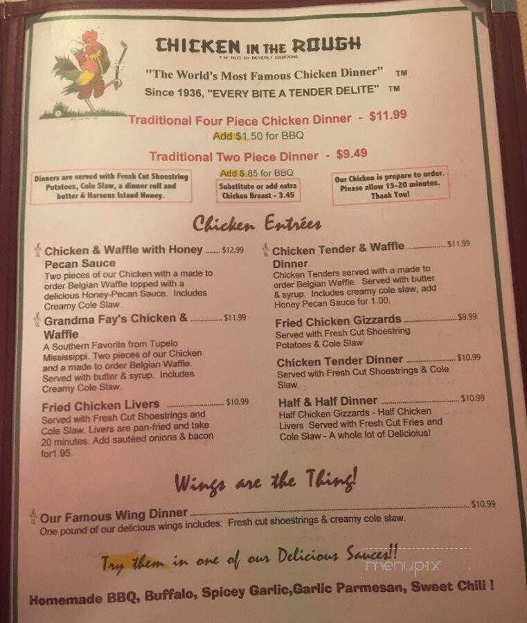 McCathey's Chicken in the Rough - Sarnia, ON menu_pic