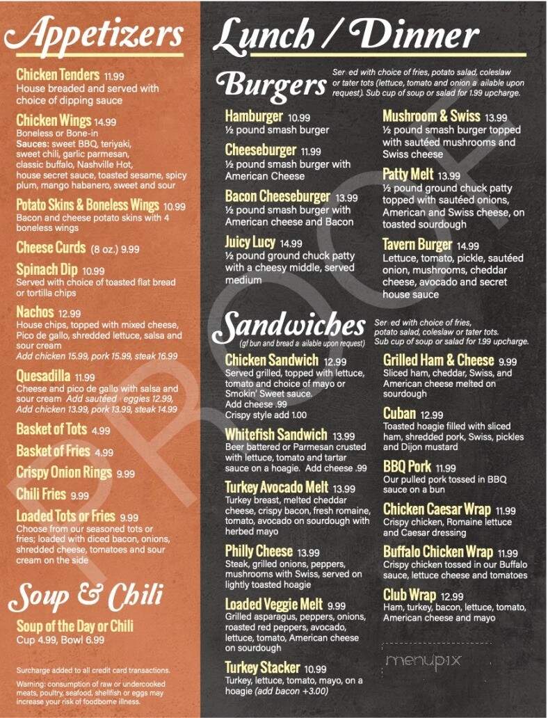 Tavern 22 - Rochester, MN menu_pic