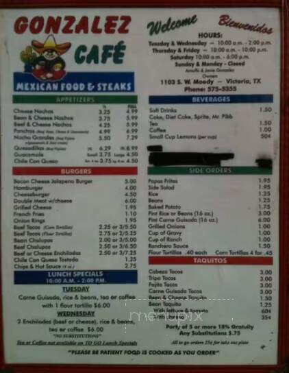 Gonzalez Cafe - Victoria, TX
