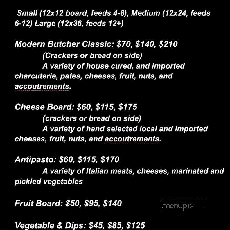 The Modern Butcher - Newburyport, MA menu_pic