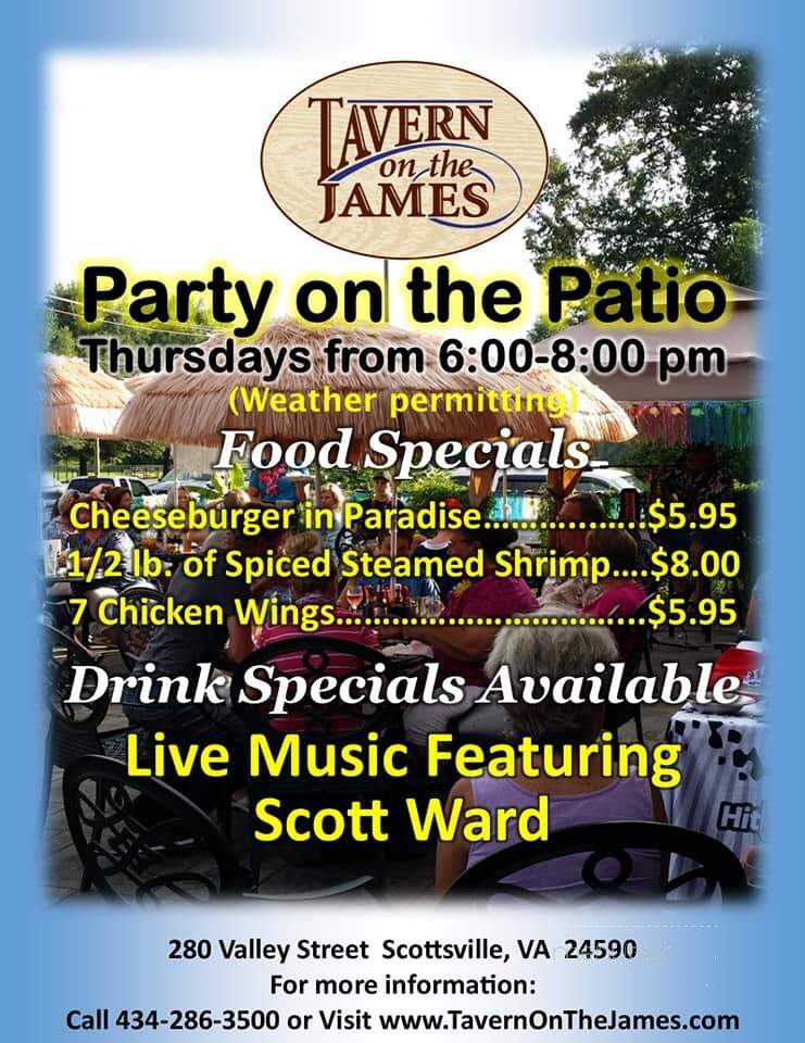 Tavern On The James - Scottsville, VA menu_pic