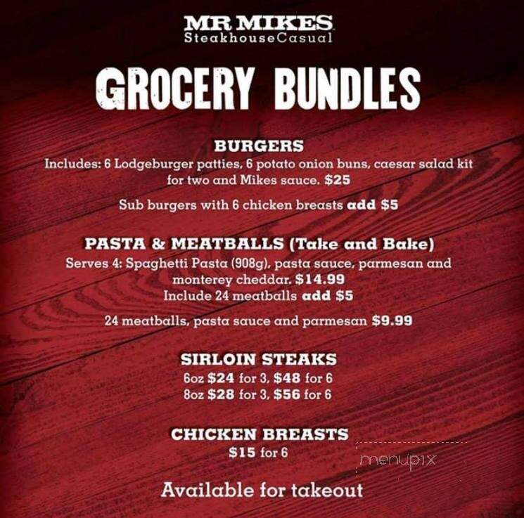 Mr. Mikes Steakhouse and Bar - Duncan, BC menu_pic