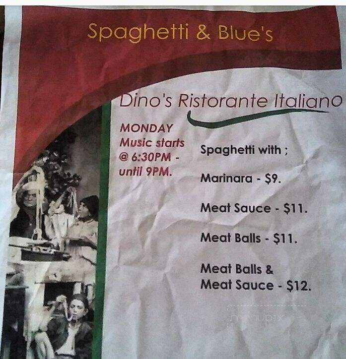 Dino's Ristorante Italiano - Roseburg, OR menu_pic