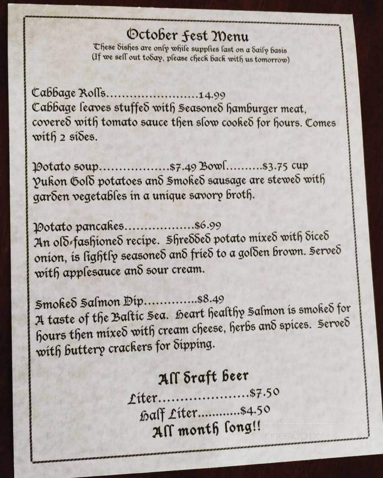 Freiberg's German Restaurant - Johnson City, TN menu_pic