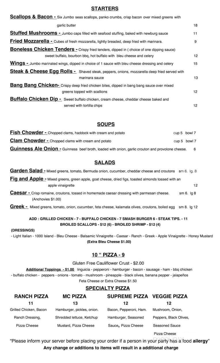 Lyonville Tavern - Halifax, MA menu_pic