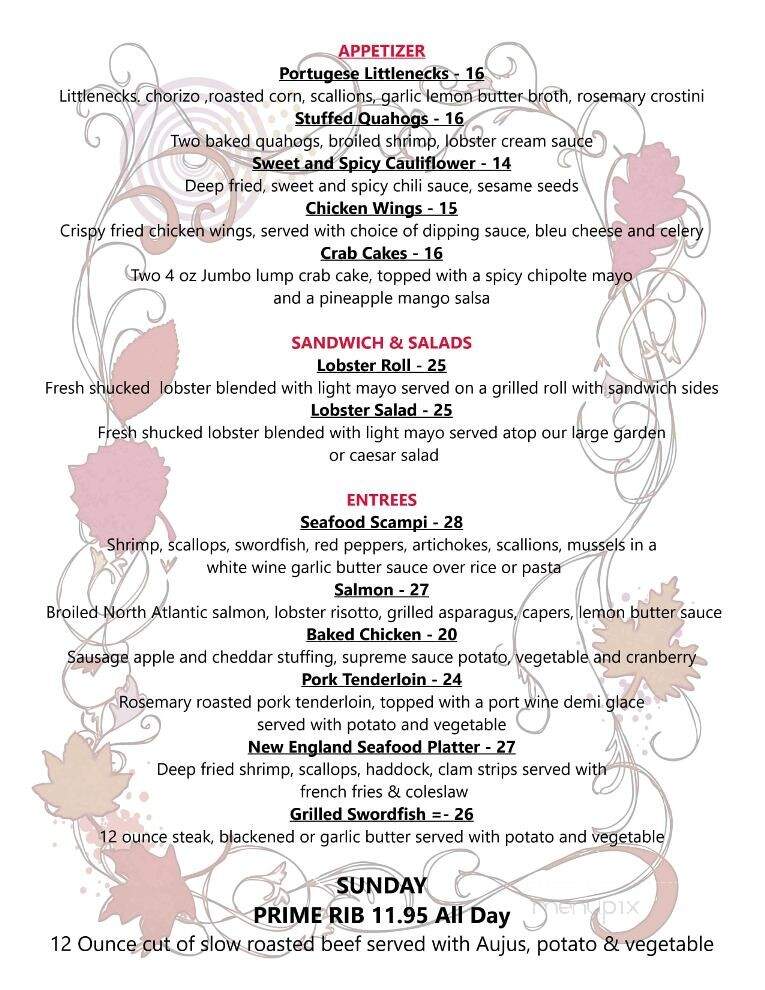 Lyonville Tavern - Halifax, MA menu_pic