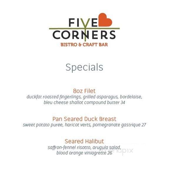 Five Corners Bistro & Craft Bar - Farmington, CT menu_pic