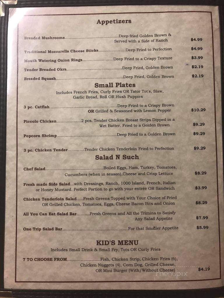 Ridge Restaurant - Tennessee Ridge, TN menu_pic