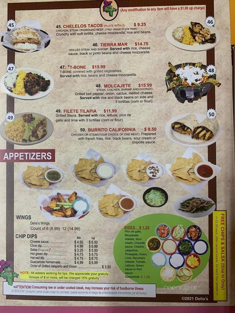 Delia's Taqueria - Dayton, TN menu_pic