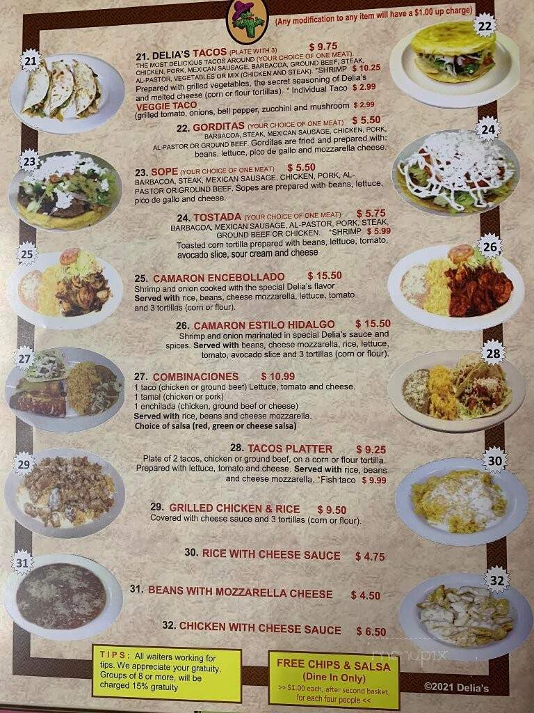 Delia's Taqueria - Dayton, TN menu_pic