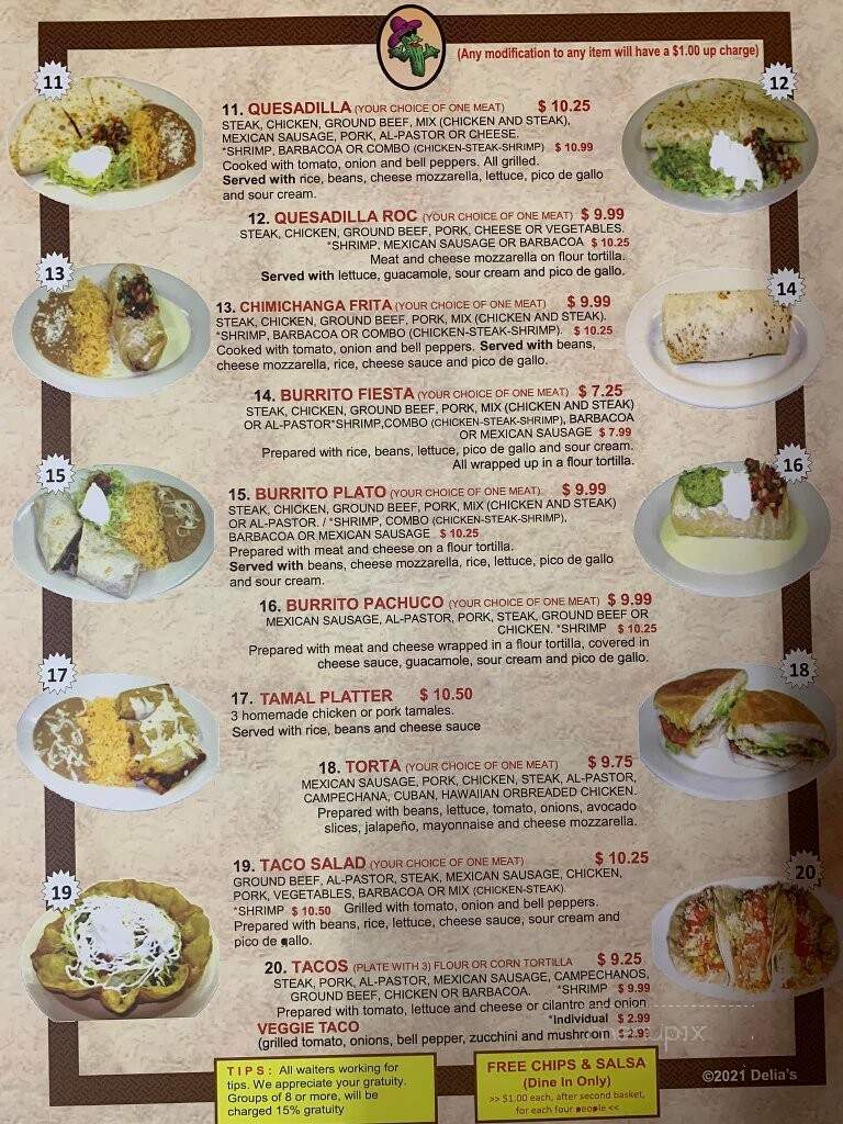 Delia's Taqueria - Dayton, TN menu_pic