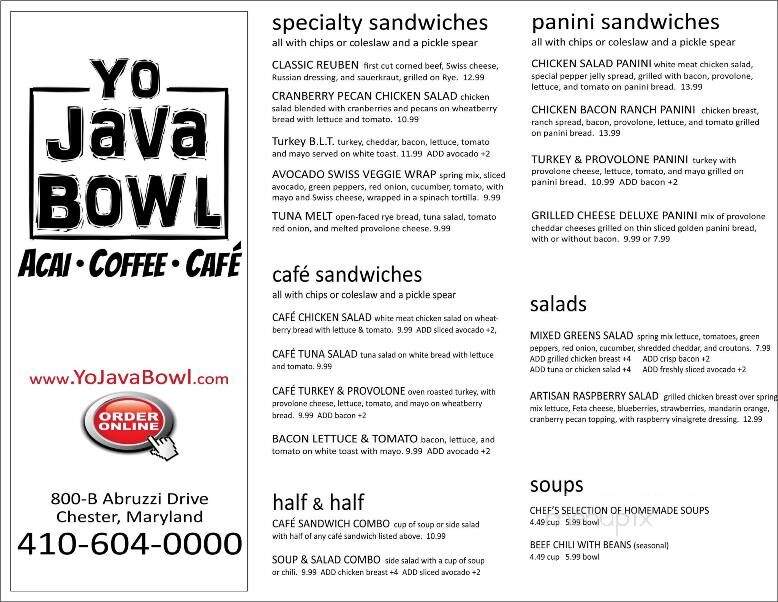 Yo Java Bowl Cafe - Chester, MD