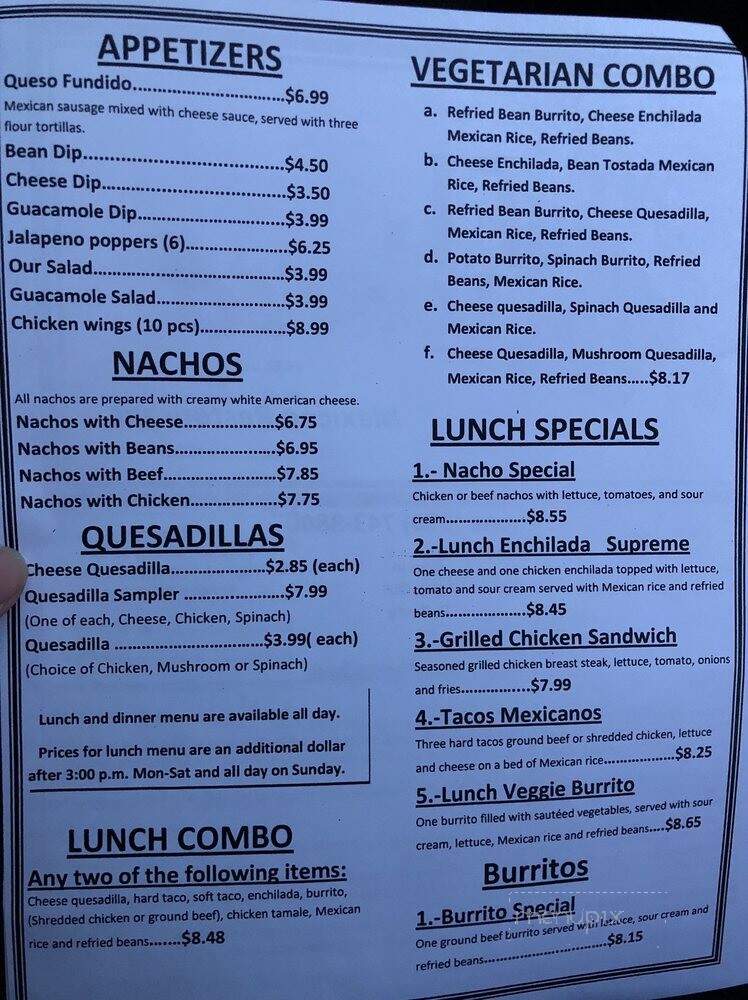 El Torito - Shamokin Dam, PA menu_pic