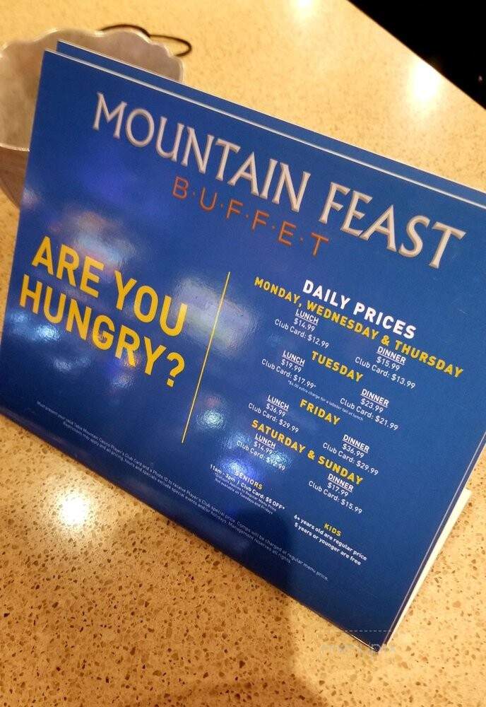 Mountain Feast Buffet- Table Mountain Casino - Friant, CA menu_pic