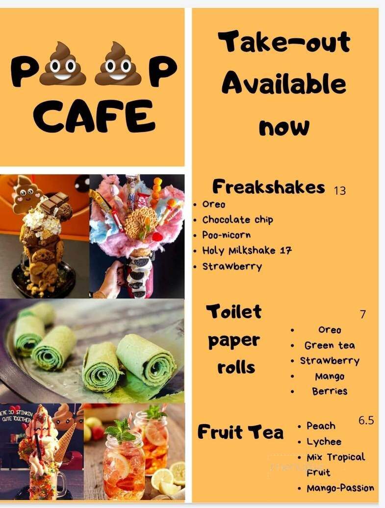 Poop Cafe - Toronto, ON menu_pic