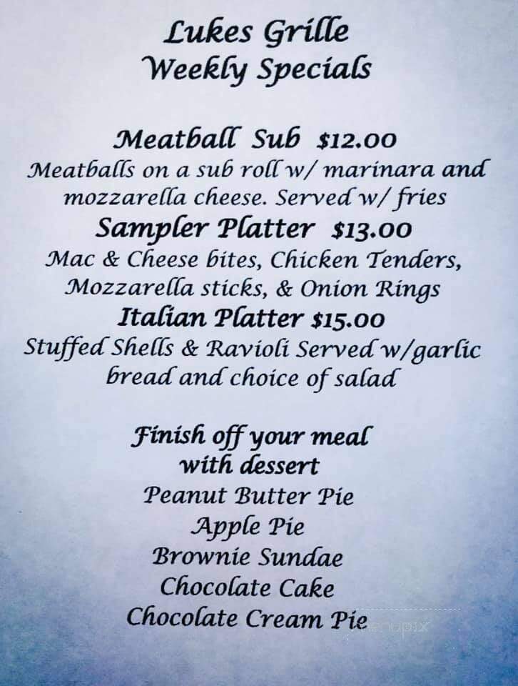 Luke's Grille - Stevensville, MD menu_pic