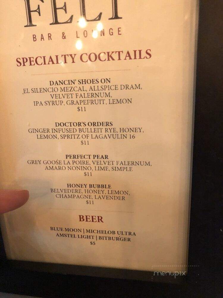 FELT Bar & Lounge - National Harbor, MD menu_pic