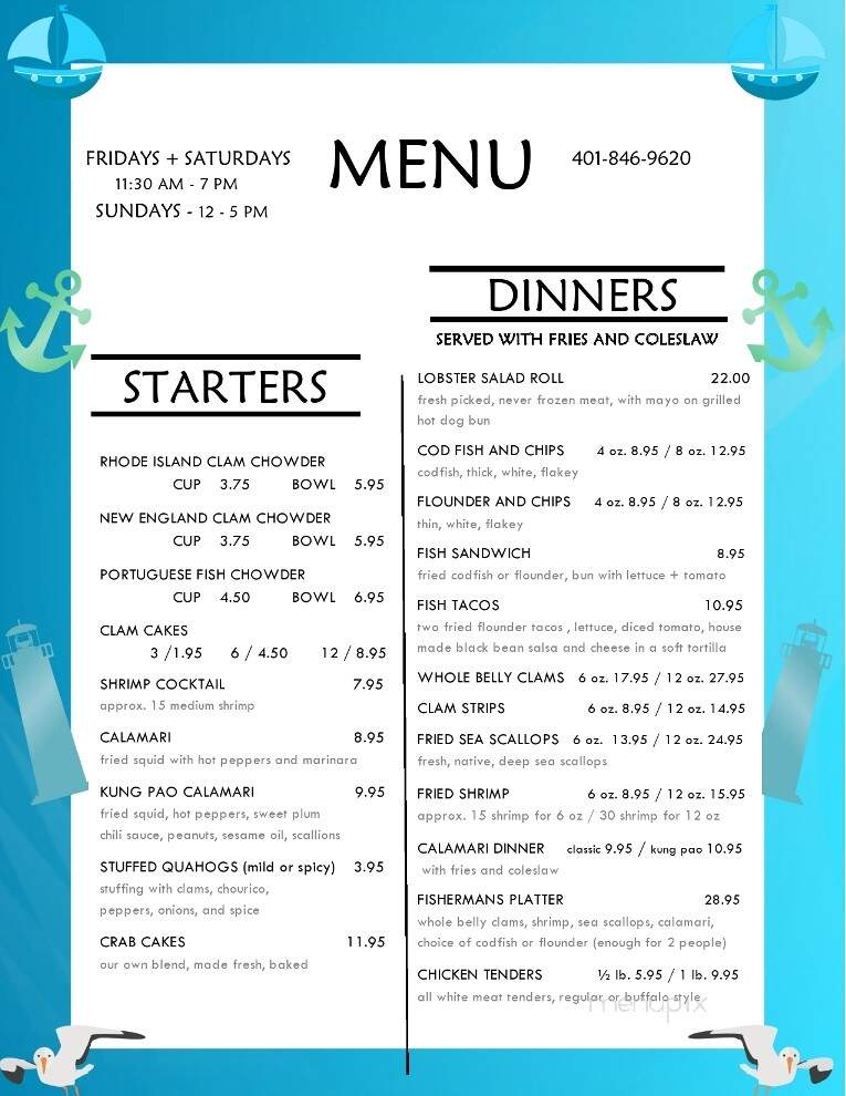 Anthony's Seafood - Middletown, RI menu_pic