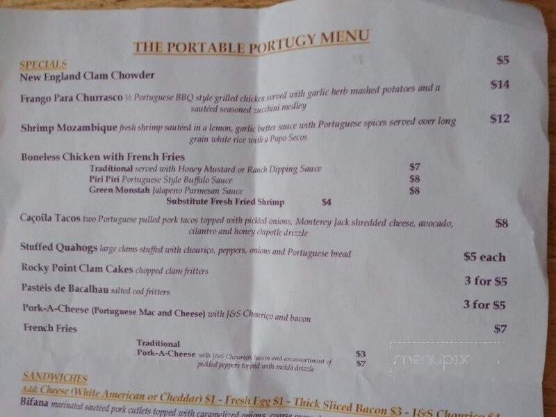 The Portable Portugy - Holly Springs, NC menu_pic