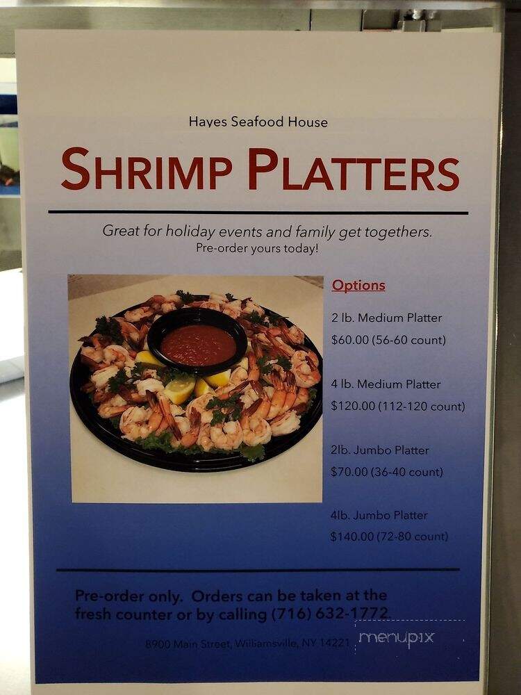 Hayes Seafood House - Clarence, NY menu_pic