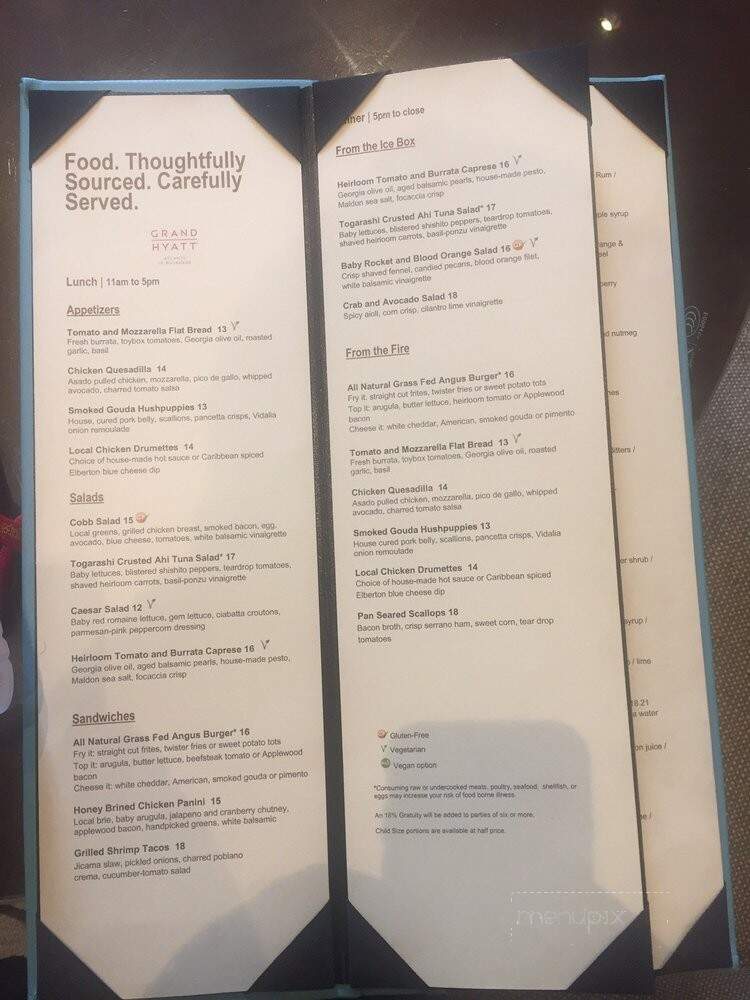 Onyx Bar at Grand Hyatt Atlanta - Atlanta, GA menu_pic