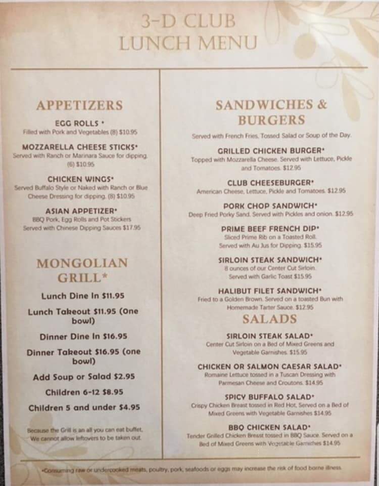 3-D Intl - Black Eagle, MT menu_pic