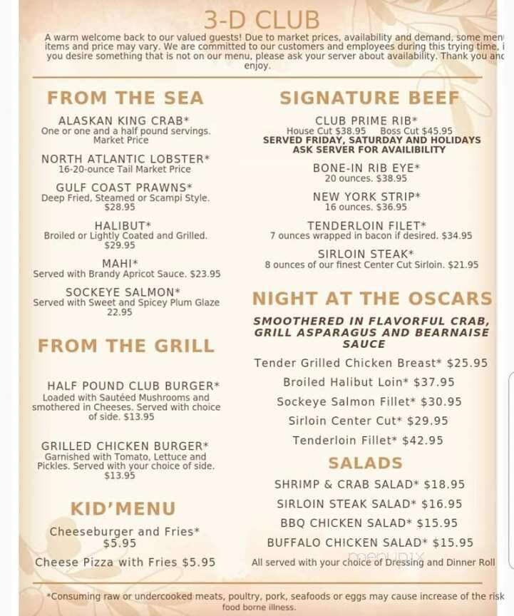 3-D Intl - Black Eagle, MT menu_pic