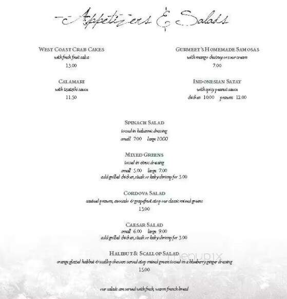 Bill Mattick's Restaurant & Lounge - Saanich, BC menu_pic