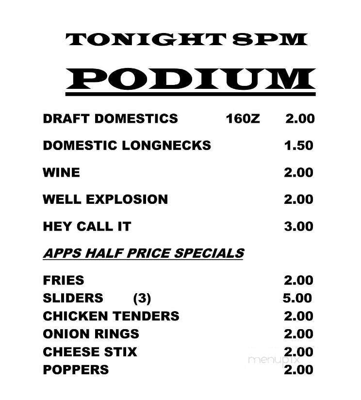Boot Hill Saloon - Daytona Beach, FL menu_pic