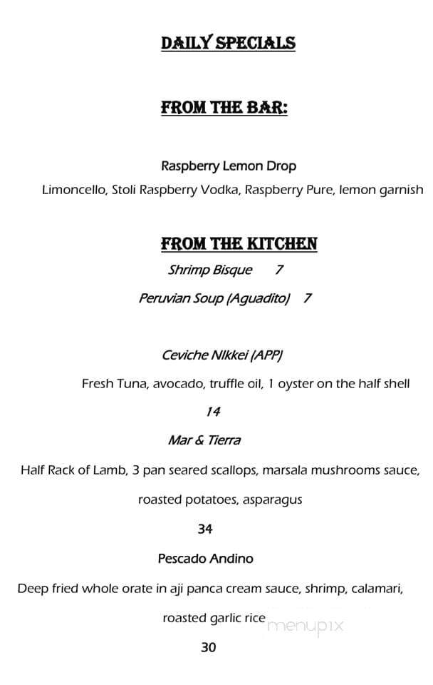 Tumi - Hyannis, MA menu_pic