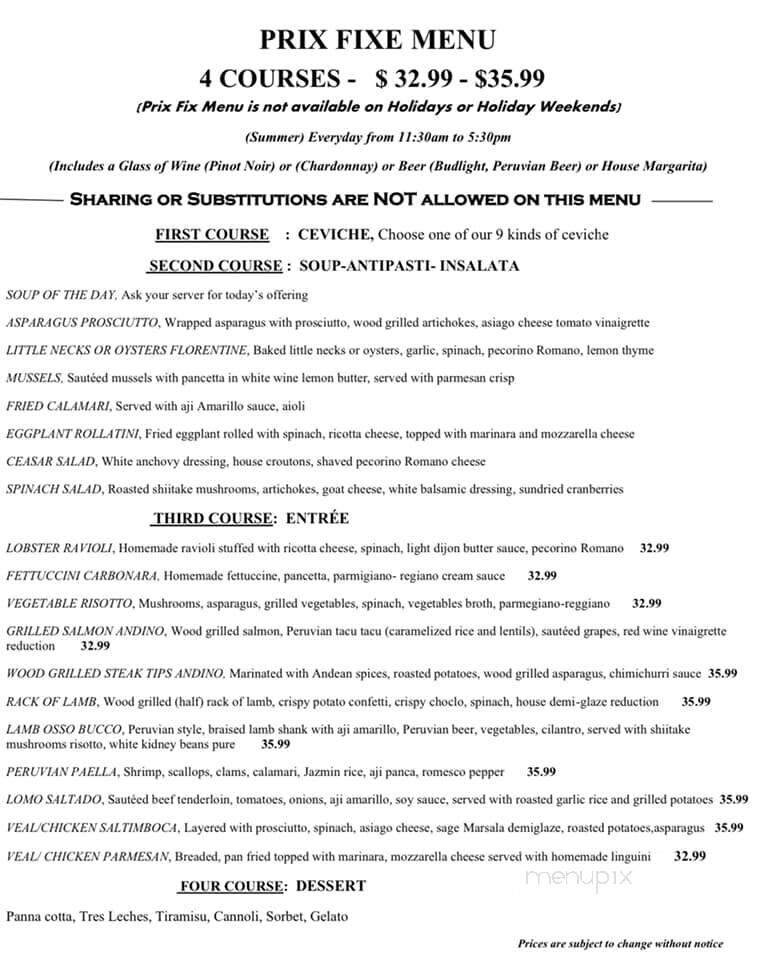 Tumi - Hyannis, MA menu_pic
