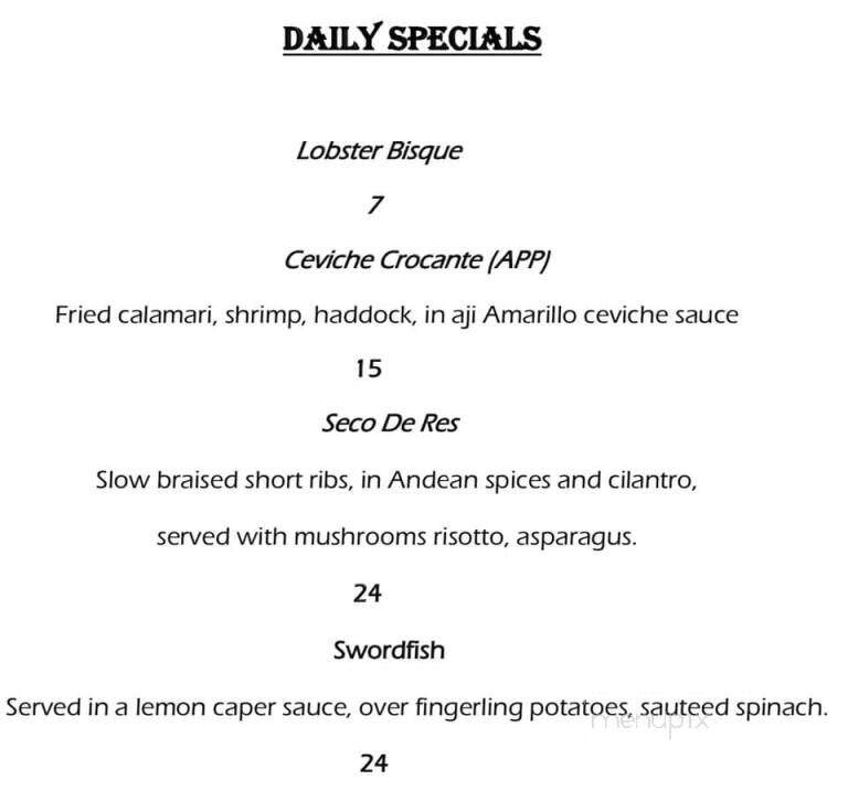 Tumi - Hyannis, MA menu_pic
