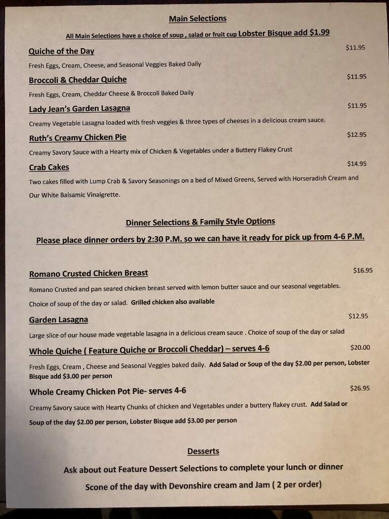 7 Ladies Tea Parlor - Chardon, OH menu_pic