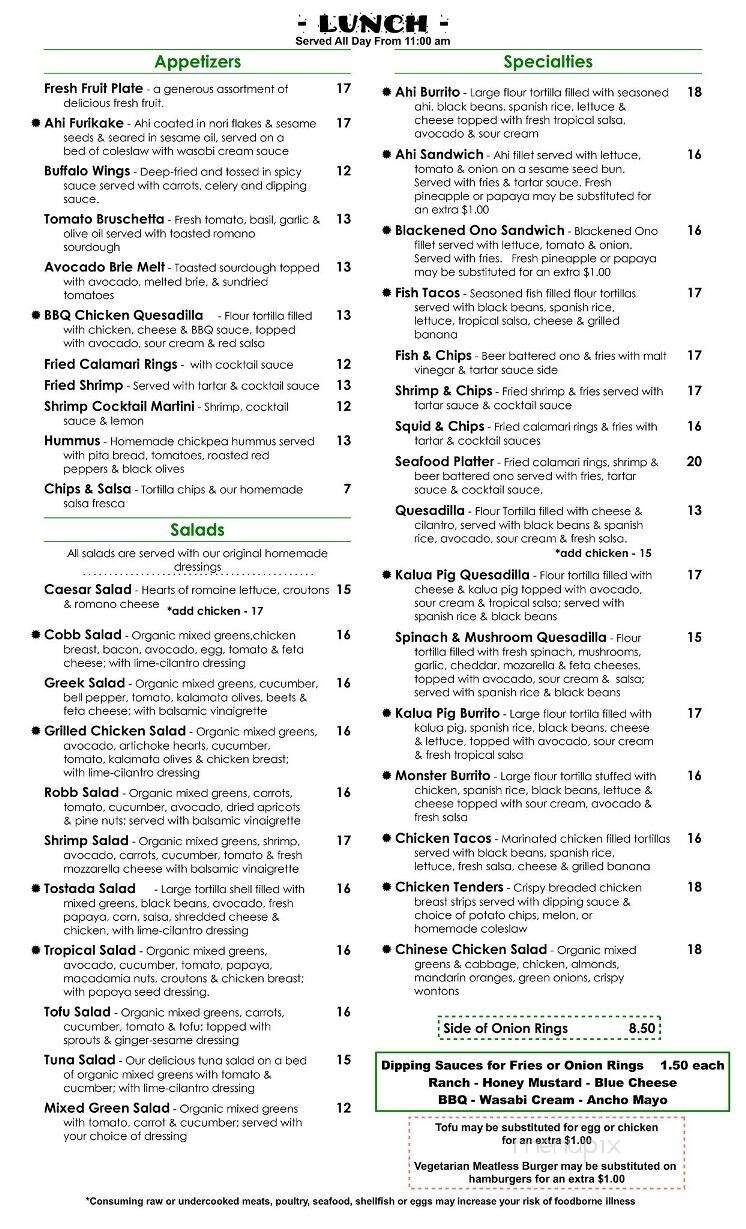 Olympic Cafe - Kapaa, HI menu_pic