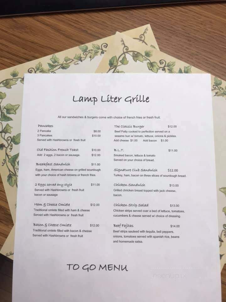 Lamp Liter Inn - Visalia, CA menu_pic