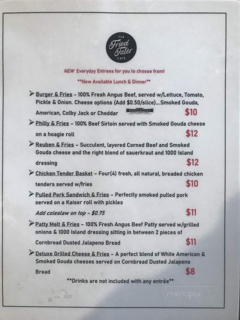 The Fried Tater Cafe - Rockvale, TN menu_pic