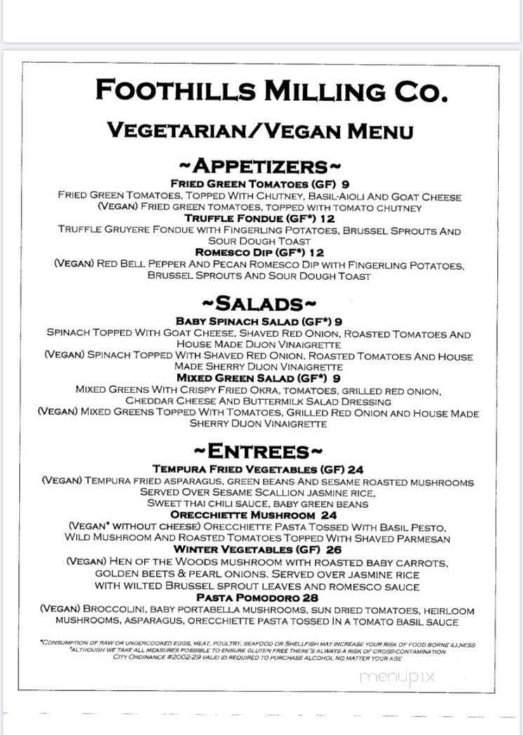 Foothills Milling Co - Maryville, TN menu_pic