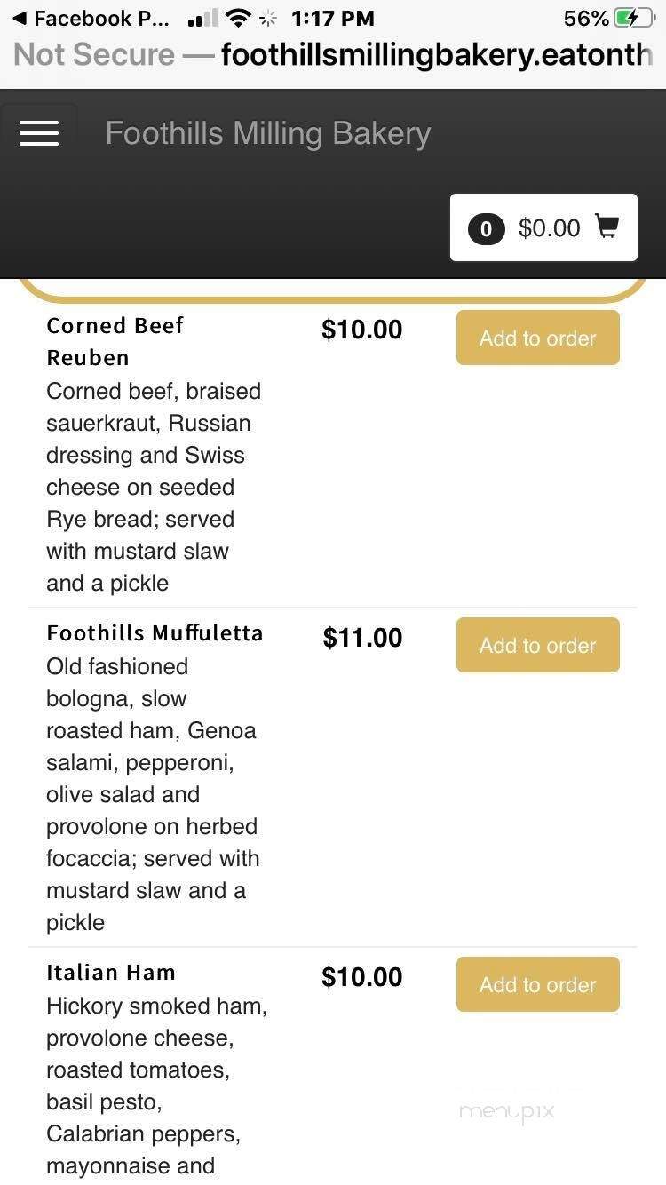 Foothills Milling Co - Maryville, TN menu_pic