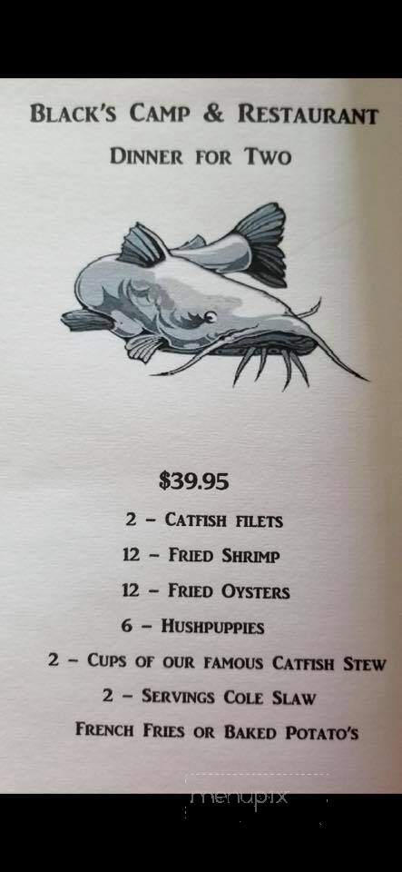 Black's Camp & Restaurant - Cross, SC menu_pic