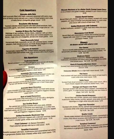 A Ca Mia - Walnutport, PA menu_pic