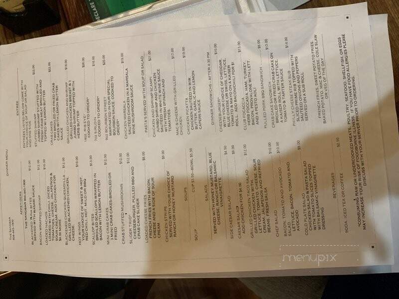 Fairways Bar & Grill - Tappahannock, VA menu_pic