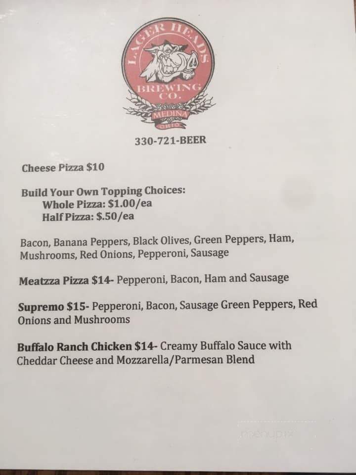 Lager Heads - Medina, OH menu_pic