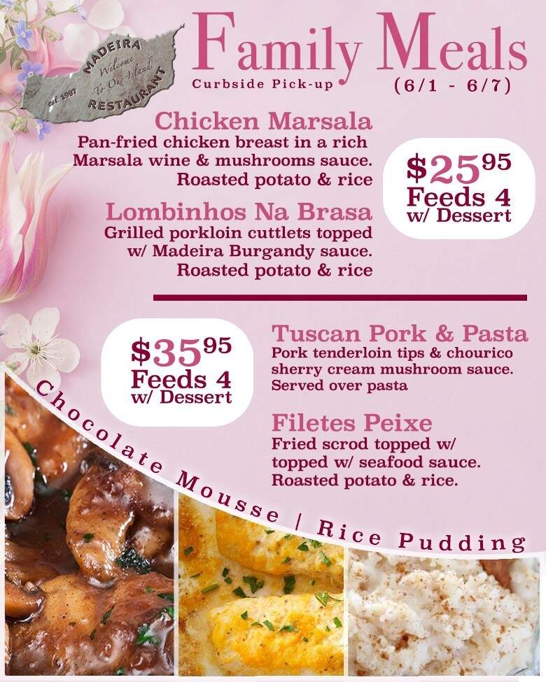 Madeira Restaurant - East Providence, RI menu_pic