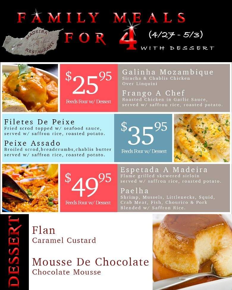 Madeira Restaurant - East Providence, RI menu_pic