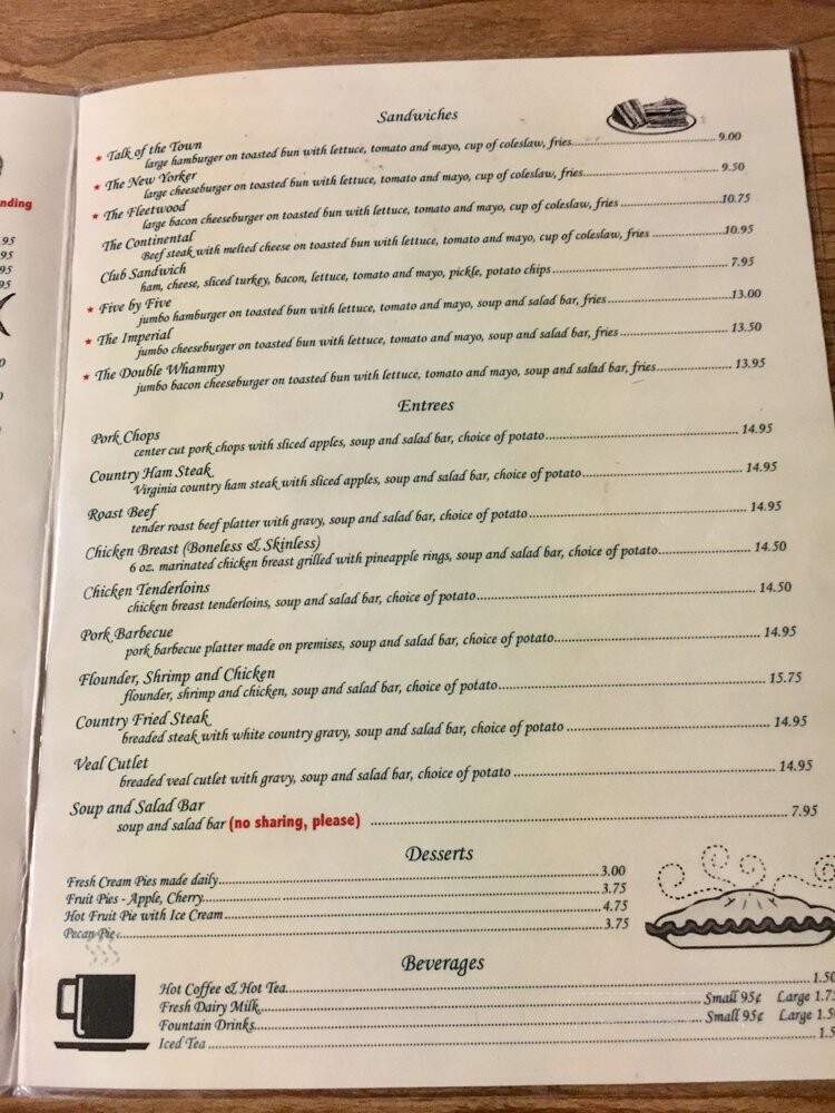 Inwood Restaurant - Gordonsville, VA menu_pic
