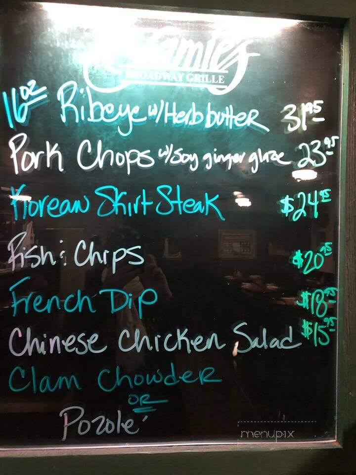 Jamie's Bar & Grill - Sacramento, CA menu_pic